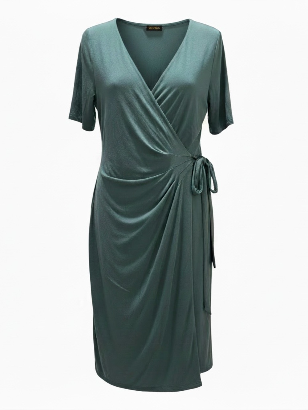 Quince Sage Green Tencel Jersey Midi Wrap Dress Small
